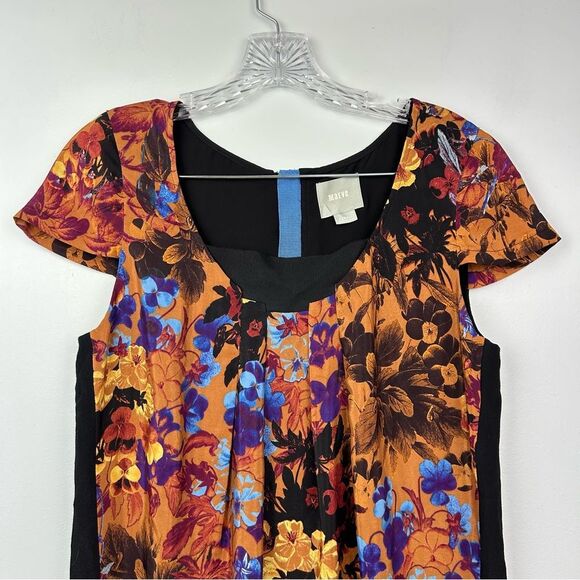 Anthropologie Maeve Floral Silk Panel Tunic Shift  Dress Lined Sz XS - Picture 11 of 16